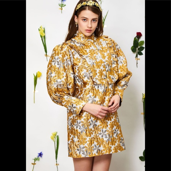 NWT Sister Jane Golden Fable Jacquard Mini Dress
